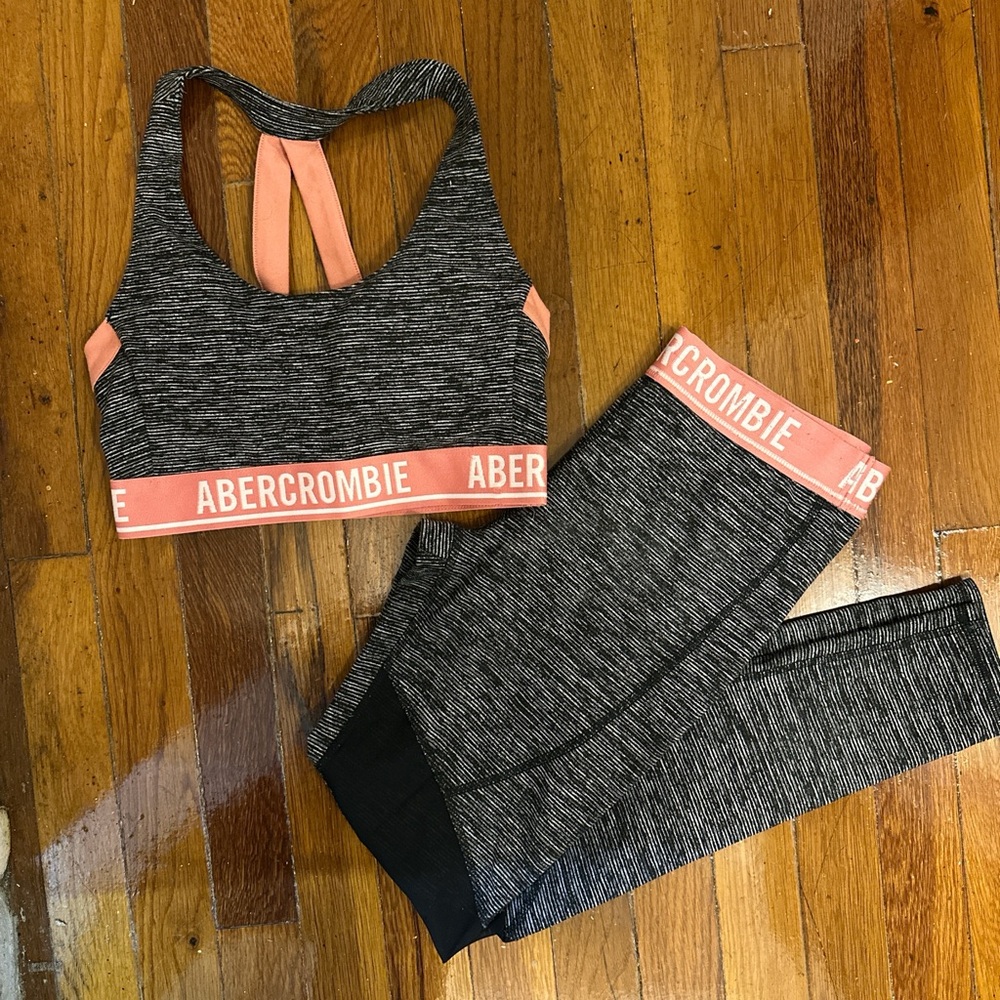 Abercrombie & Fitch Pink and Black Activewear Set